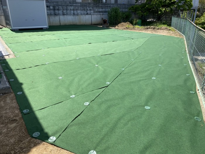 堺市防草シート貼り